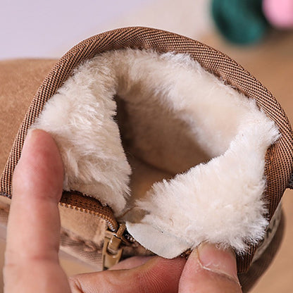 New Winter Baby Snow Boots leather Warm Plush Little Boys Shoes Non slip Fashion Todd Girls Boots Cozy Winter Protection