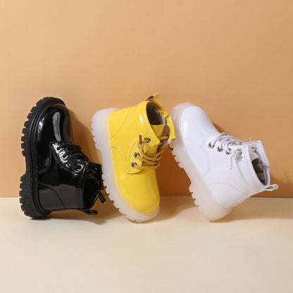 New Spring Baby Boots For Girls Leather Waterproof, Boys Rubber Ankle Boots Non Slip, Soft Sole Fashion Toddler Kids
