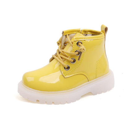 New Spring Baby Boots For Girls Leather Waterproof, Boys Rubber Ankle Boots Non Slip, Soft Sole Fashion Toddler Kids