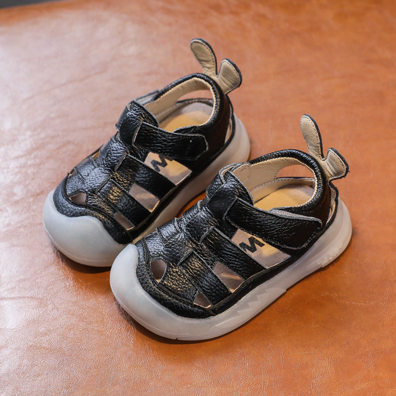Genuine Leather Baby Girls Boys Sandals, Summer Infant Toddler Shoes, Soft-soled School Kids Casual Shoes & Childrens