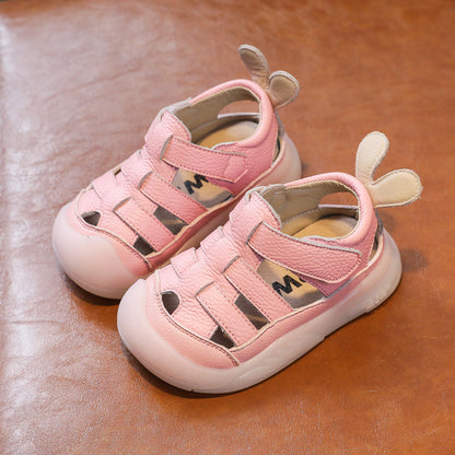 Genuine Leather Baby Girls Boys Sandals, Summer Infant Toddler Shoes, Soft-soled School Kids Casual Shoes & Childrens