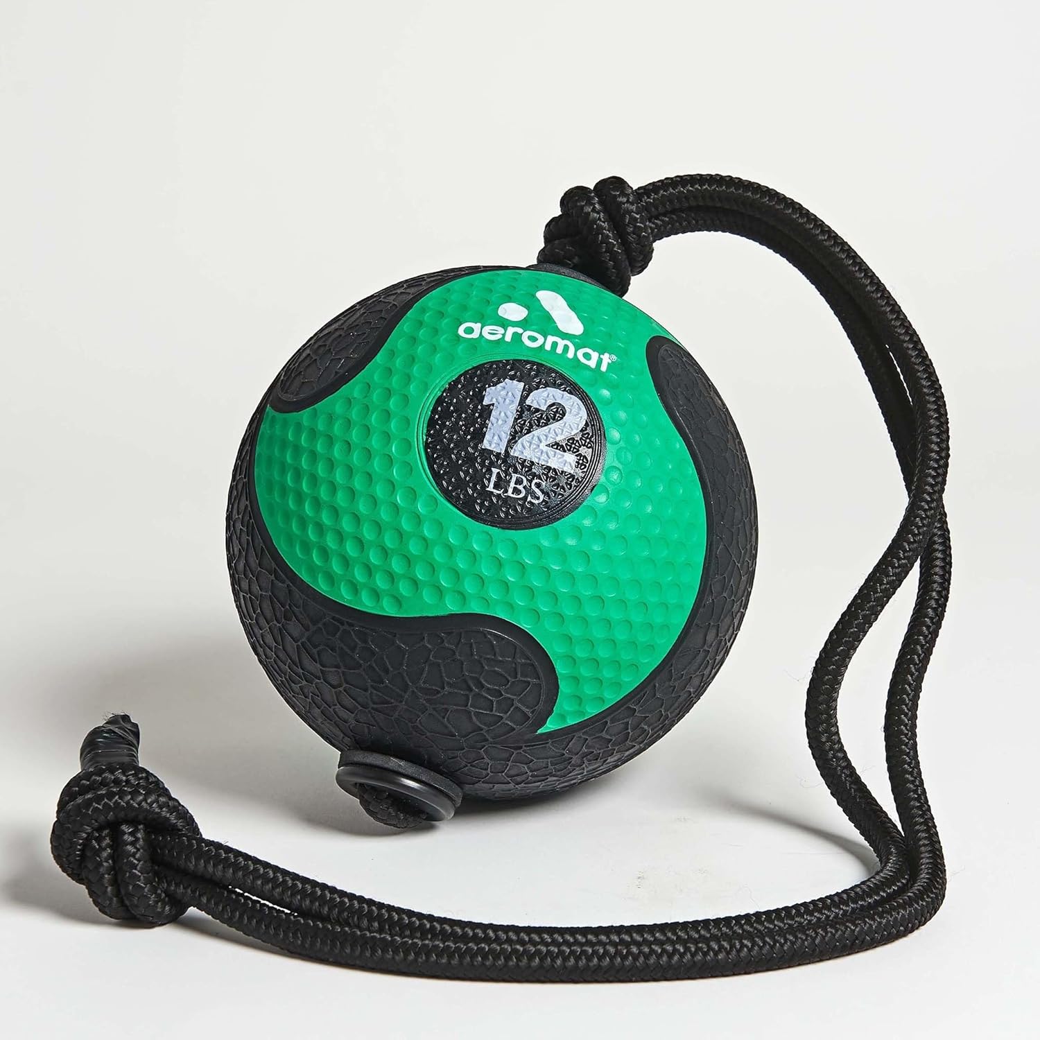 Elite Power 39 Rope 12 lb Medicine Ball for Exercise 9 Dia Workout Ball Weighted Exercise Color-Coded Wall Ball