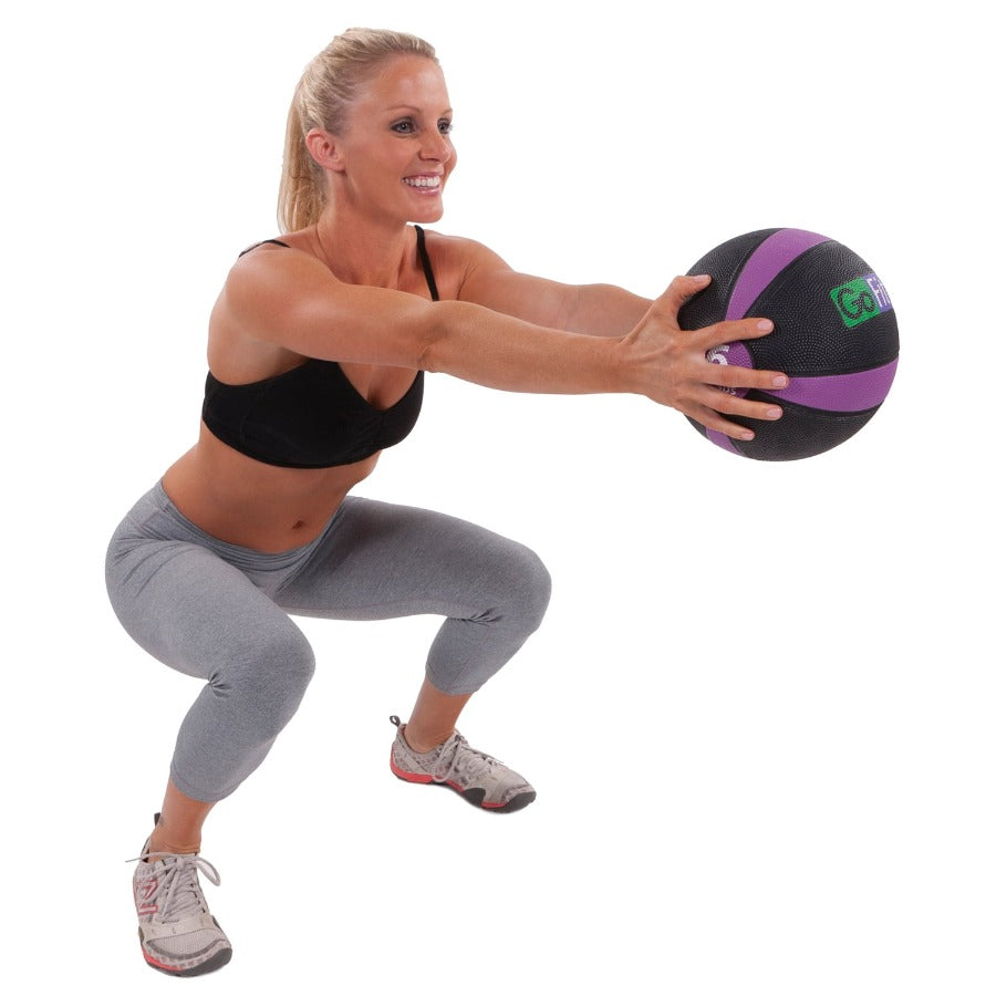 Medicine Ball Training Manual Set, 6 lb Textured Medicine Ball with Exercise Guide, Strength Training Workout Ball