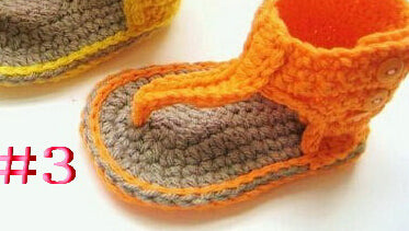 Handmade Crochet Baby Flip Flop Sandals, Summer Baby Sandals with Puff Flowers, Cute Crochet Baby Sandals