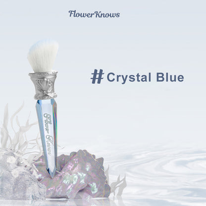 Flower Knows Shells Jewel Angled Blush Brush Crystal Handle Contour Highlight Brush Vegan Cruelty Free Face Tool