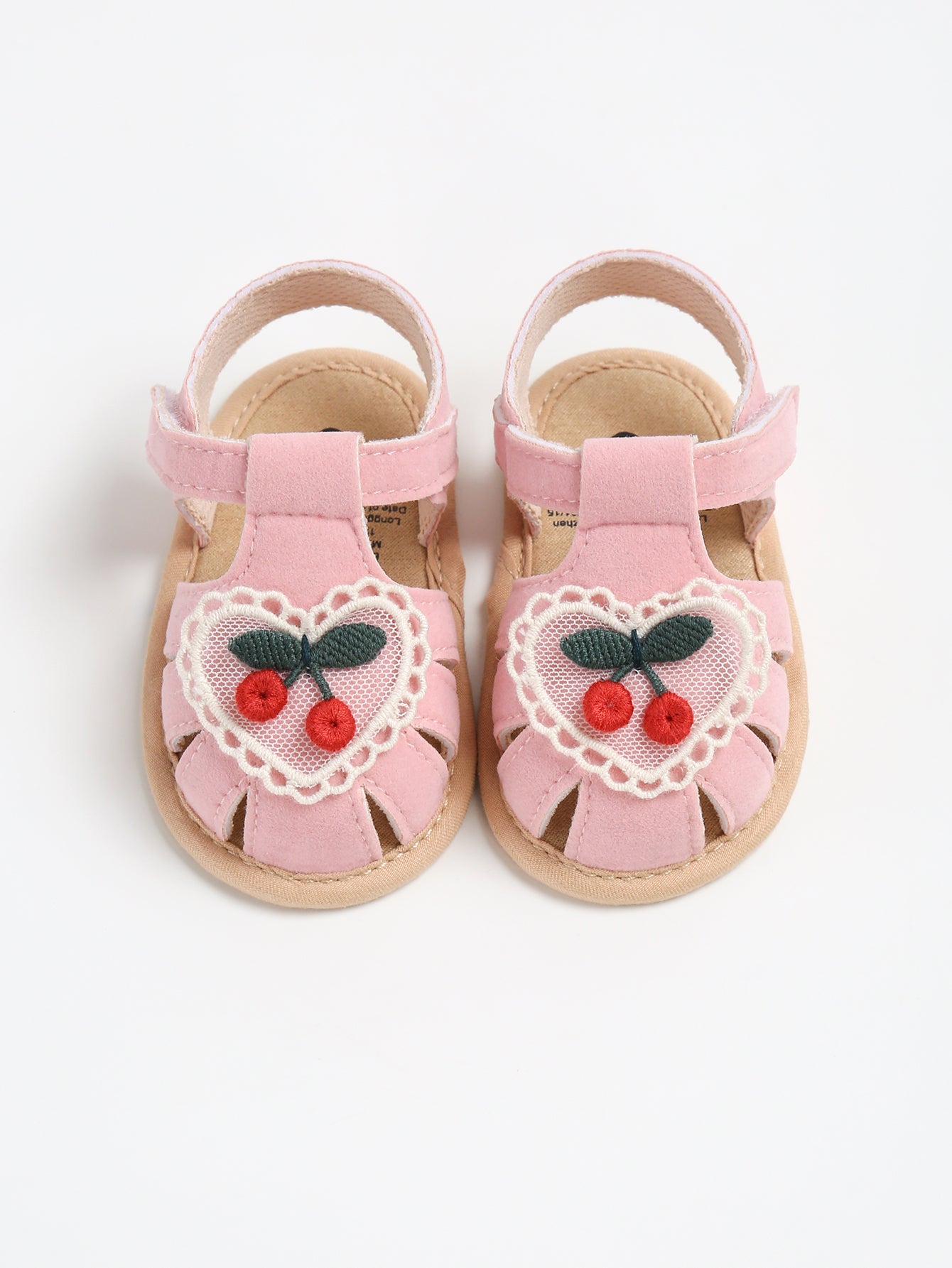 Summer Baby Girl Sandals with Cherry Design, Cloth Sole Newborn Shoes for First Walking, Toddler Style & Comfort