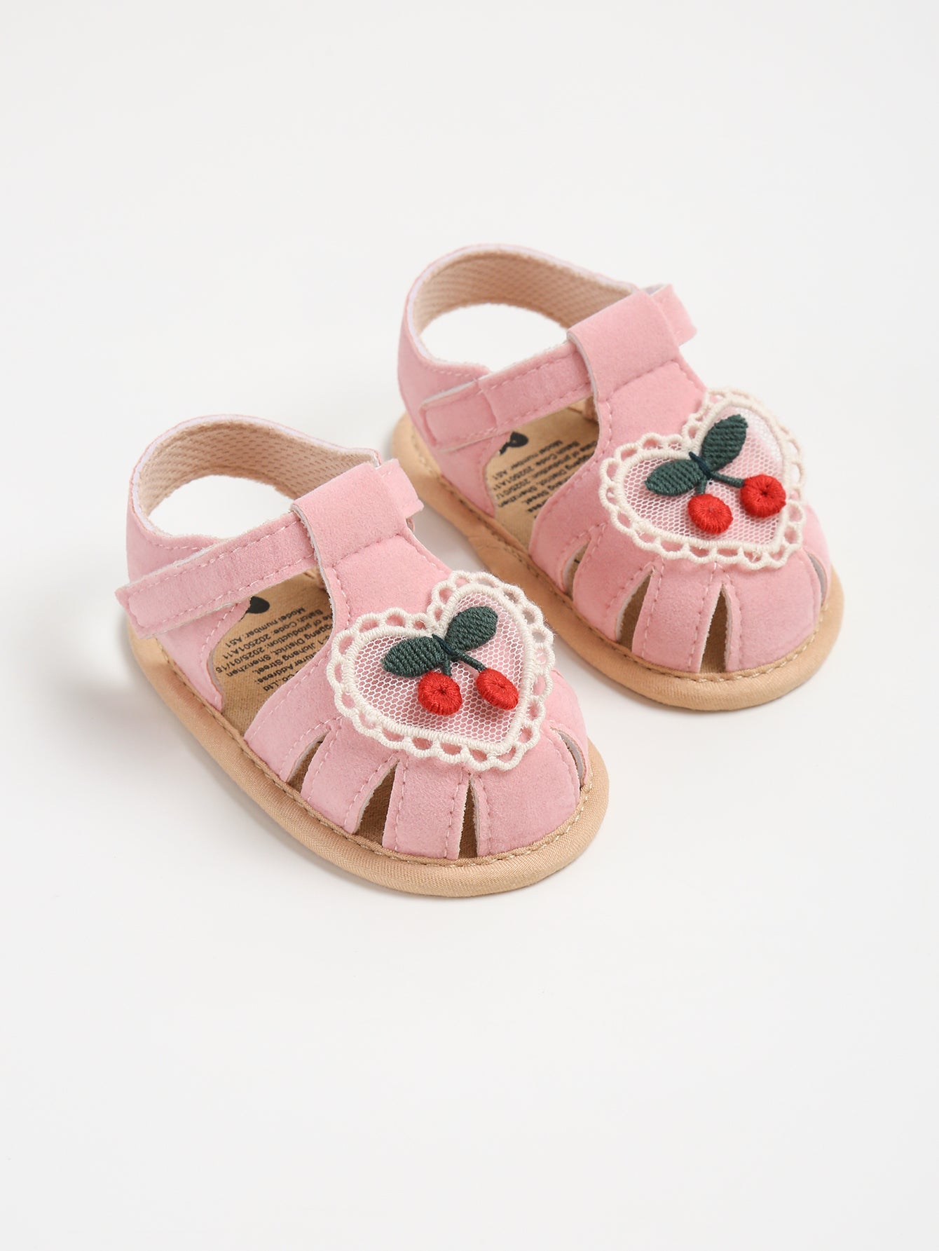 Summer Baby Girl Sandals with Cherry Design, Cloth Sole Newborn Shoes for First Walking, Toddler Style & Comfort