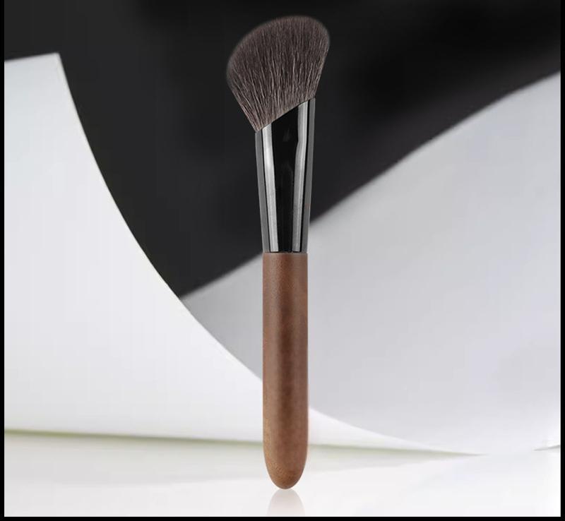 Professional Goat Hair Contour Brush, Angled Face Sculpting Makeup Tool, Hypoallergenic Blending Brush
