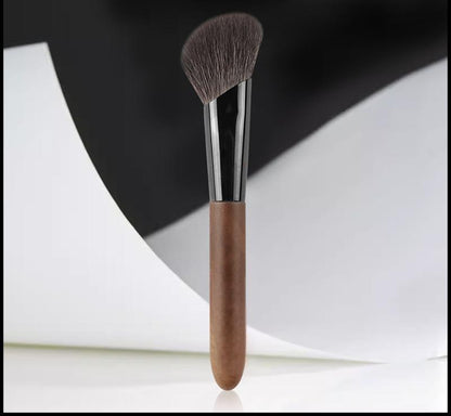 Professional Goat Hair Contour Brush, Angled Face Sculpting Makeup Tool, Hypoallergenic Blending Brush