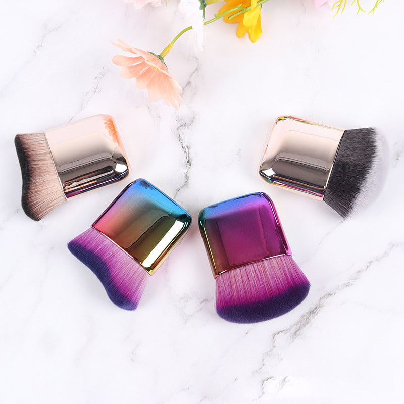 Big Angled Foundation Makeup Brushes Portable Cosmetic Tools, Liquid Bronzer Make up Brushes, Wavy Powder Face Essential