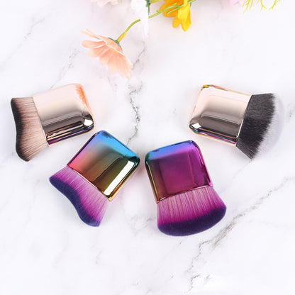 Big Angled Foundation Makeup Brushes Portable Cosmetic Tools, Liquid Bronzer Make up Brushes, Wavy Powder Face Essential