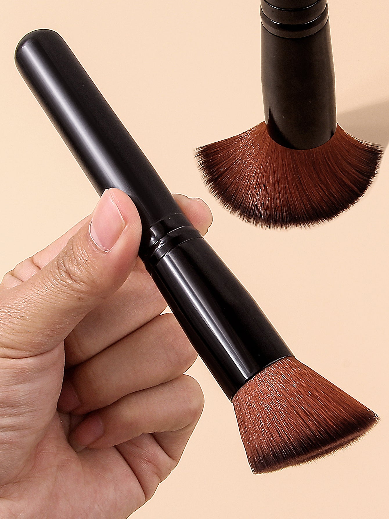 Angled Foundation Blush Brush Multipurpose Tool for Liquid Cream and Powder, Beginner Friendly Travel Essential Makeup