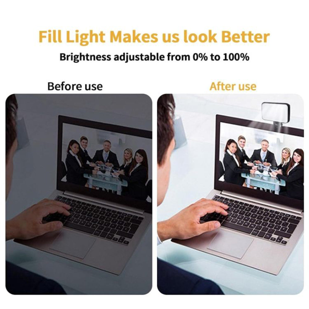Portable Mini Selfie Fill Light New 3 Modes Adjustable Brightness Rechargeable Clip On Light For Mobile Phone Computer