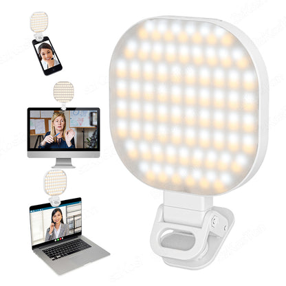 Phone LED Selfie Light Rechargeable Clip for iPhone Phone Makeup Live Streaming Selfies Conferencing TikTok Glow