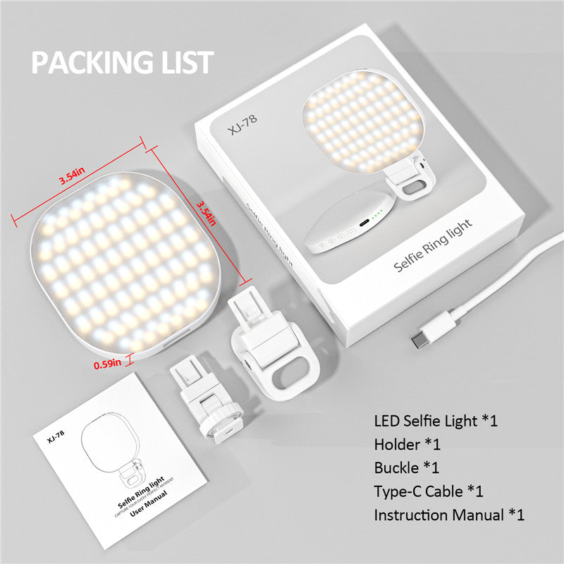 Phone LED Selfie Light Rechargeable Clip For IPhone Phone Makeup Live Streaming Selfies Conferencin 1