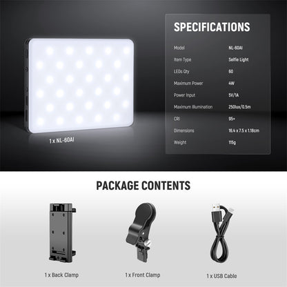 Selfie Light Clip on Light Kit with Phone Clip for Smartphone Laptop Computer, Bright Fill Light for Video Makeup Zoom
