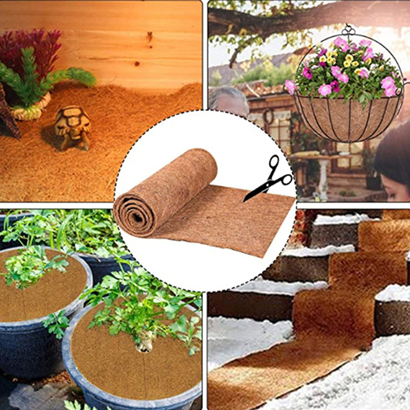 Natural Coconut Coir Liner Sheet Coco Plant Fiber Roll Reptile Carpet Mat Bedding Supplies  BasketF 3