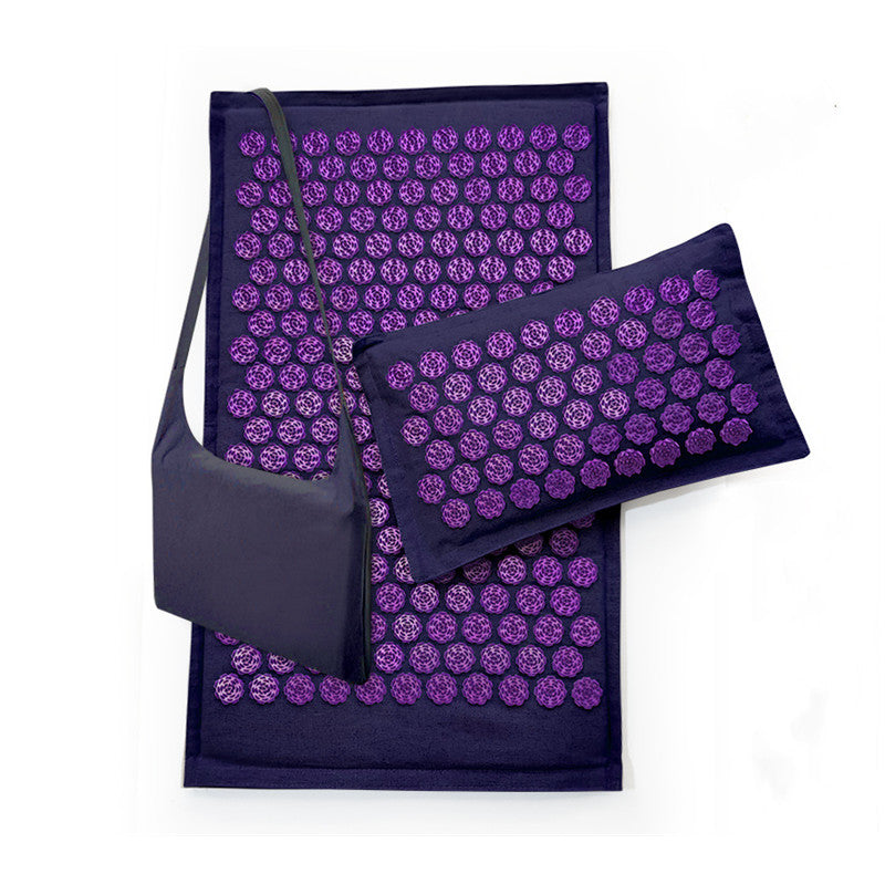 Lotus Spike Acupressure Mat Cushion, Nature Linen Coconut Palm Massage Yoga Mat Sport Pillow with Carry Bag for Stress
