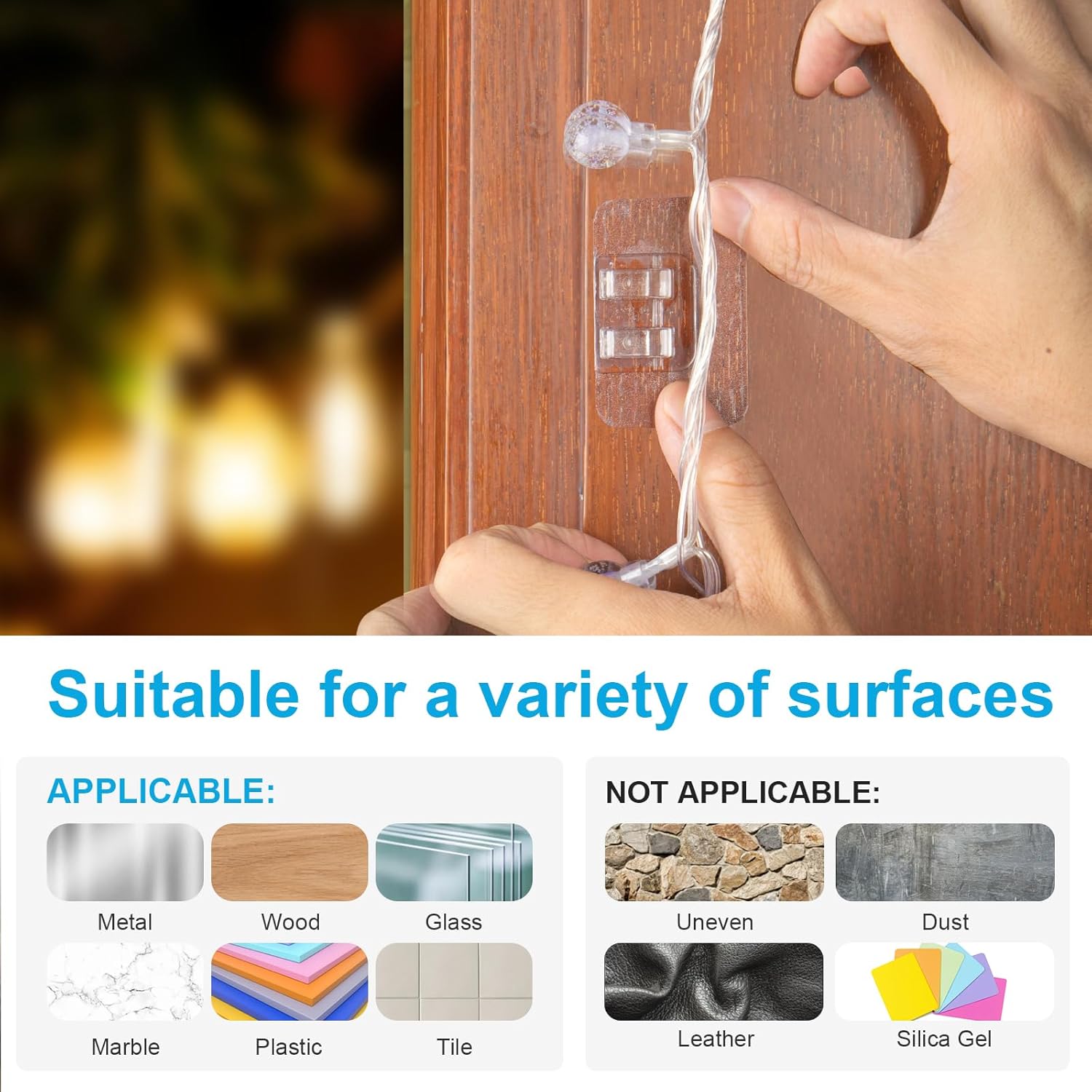 Heavy Duty Cable Clips Hooks For Hanging Christmas Lights With Waterproof Adhesive Outdoor String L 2