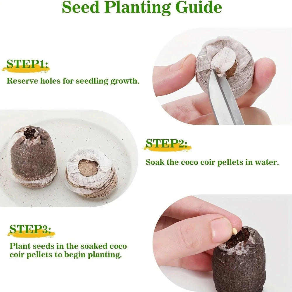 Coconut Coir Fiber Seed Starter Blocks With Nursery Tray Compressed Soil For Plant Cutting Vegetabl 3
