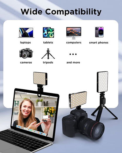 LED Selfie Light 120 LEDs Rechargeable Clip Light With 3 Light Modes Ring Light For Phone IPad Lapt 3
