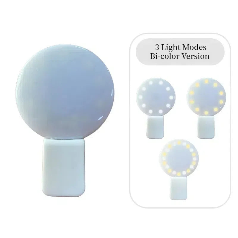 ClipOn Circle Light With Adjustable Brightness LED Selfie Ring Light For Phone Portable USB Recharg 7