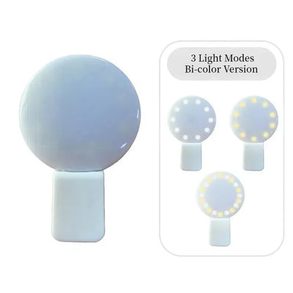 ClipOn Circle Light With Adjustable Brightness LED Selfie Ring Light For Phone Portable USB Recharg 7