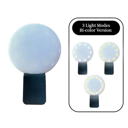 ClipOn Circle Light With Adjustable Brightness LED Selfie Ring Light For Phone Portable USB Recharg 12