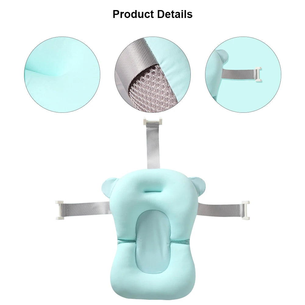 Newborn Baby Bath Cushion Seat Floating Bathing Pillow Anti Slip Baby Bath Support Pillow For Newbo 3
