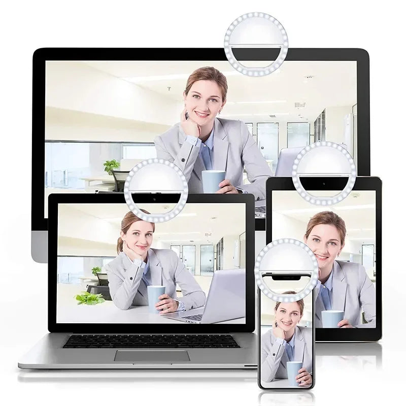 Selfie Light Clip On For IPhone Samsung Phone Video Ring Light Photo Lamp Back Light USB Charge Fla 2