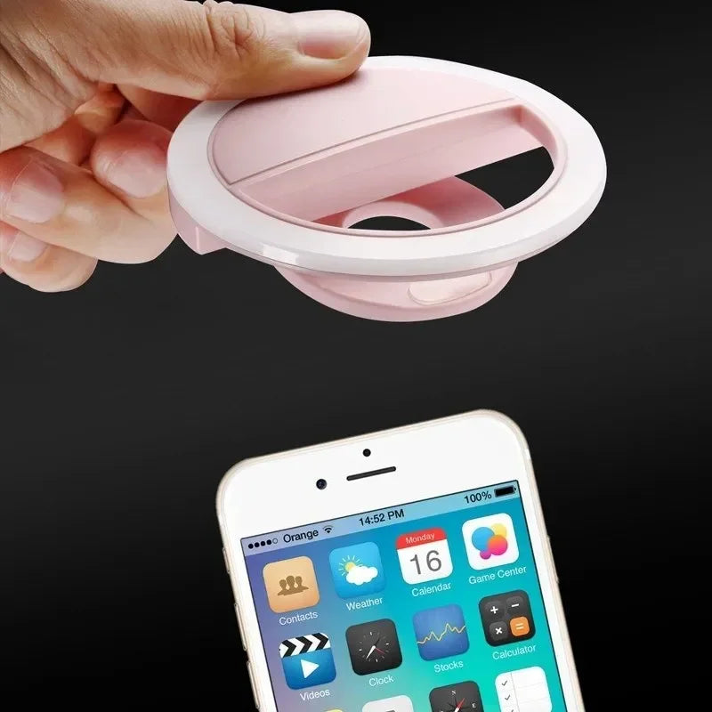 Selfie Light Clip On For IPhone Samsung Phone Video Ring Light Photo Lamp Back Light USB Charge Fla 3