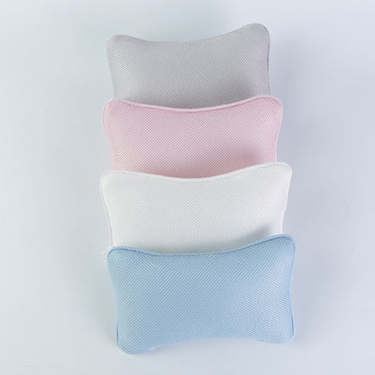 SPA Bathtub Bone Shaped Pillow Mesh Shower Headrest, Neck & Head Massage Support Bathroom Pillow for Comfortable Bat