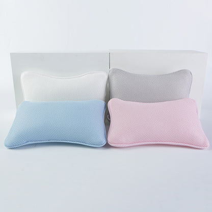 SPA Bathtub Bone Shaped Pillow Mesh Shower Headrest, Neck & Head Massage Support Bathroom Pillow for Comfortable Bat
