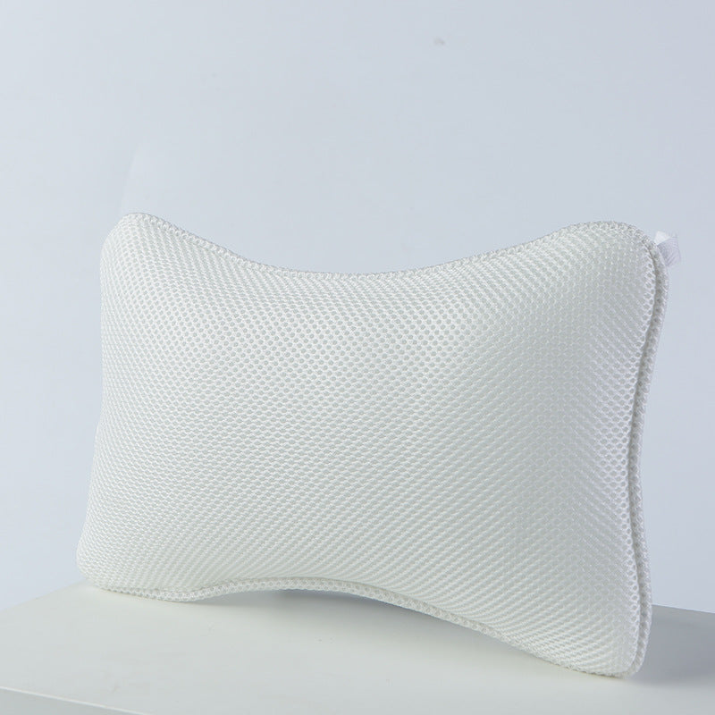 SPA Bathtub Bone Shaped Pillow Mesh Shower Headrest, Neck & Head Massage Support Bathroom Pillow for Comfortable Bat