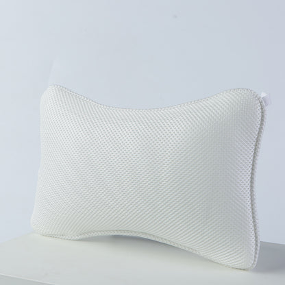 SPA Bathtub Bone Shaped Pillow Mesh Shower Headrest, Neck & Head Massage Support Bathroom Pillow for Comfortable Bat