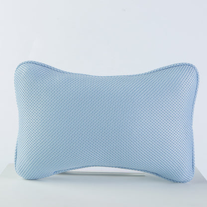 SPA Bathtub Bone Shaped Pillow Mesh Shower Headrest, Neck & Head Massage Support Bathroom Pillow for Comfortable Bat
