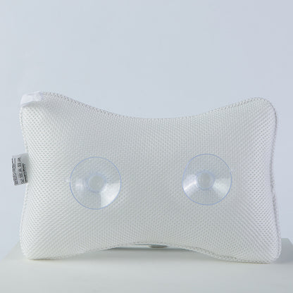 SPA Bathtub Bone Shaped Pillow Mesh Shower Headrest, Neck & Head Massage Support Bathroom Pillow for Comfortable Bat
