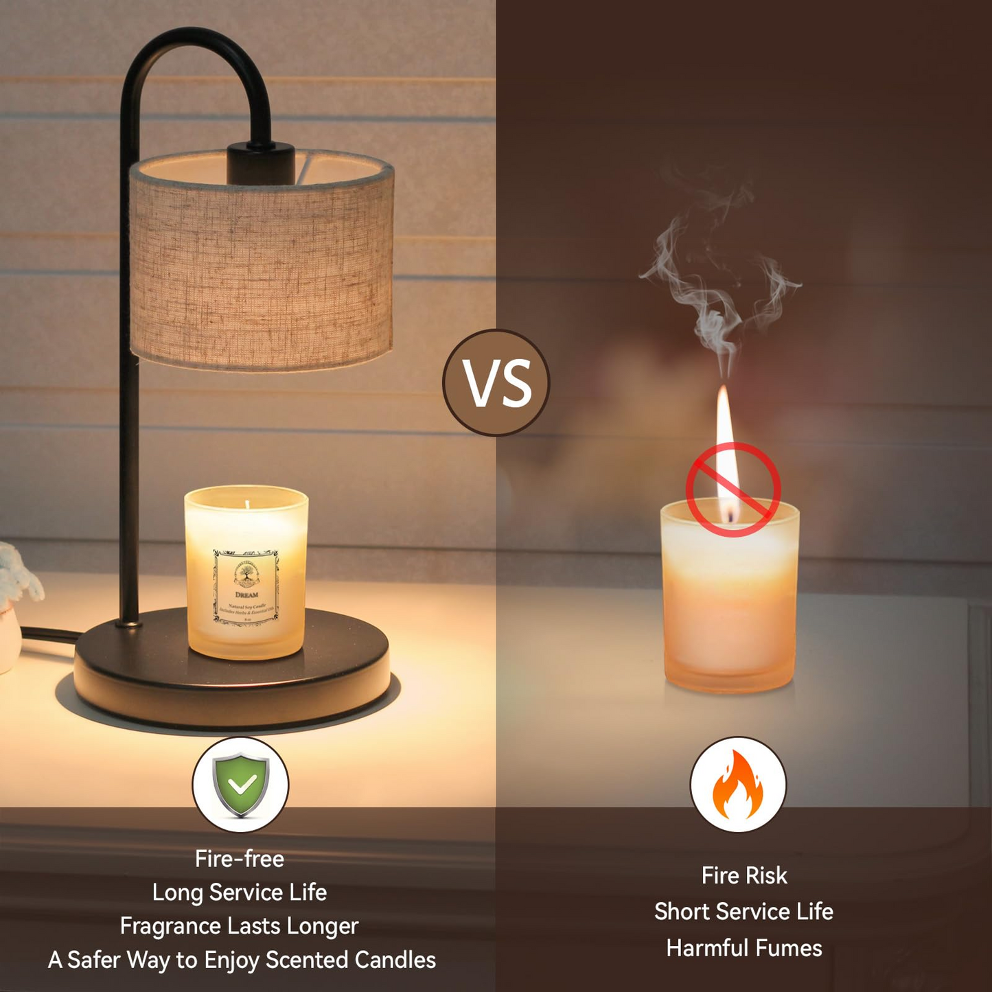 Stepless Candle Warmer Table Lamp, Dimmable Timing Function Ambient Light for Scented Candles, Home Decor Gifts