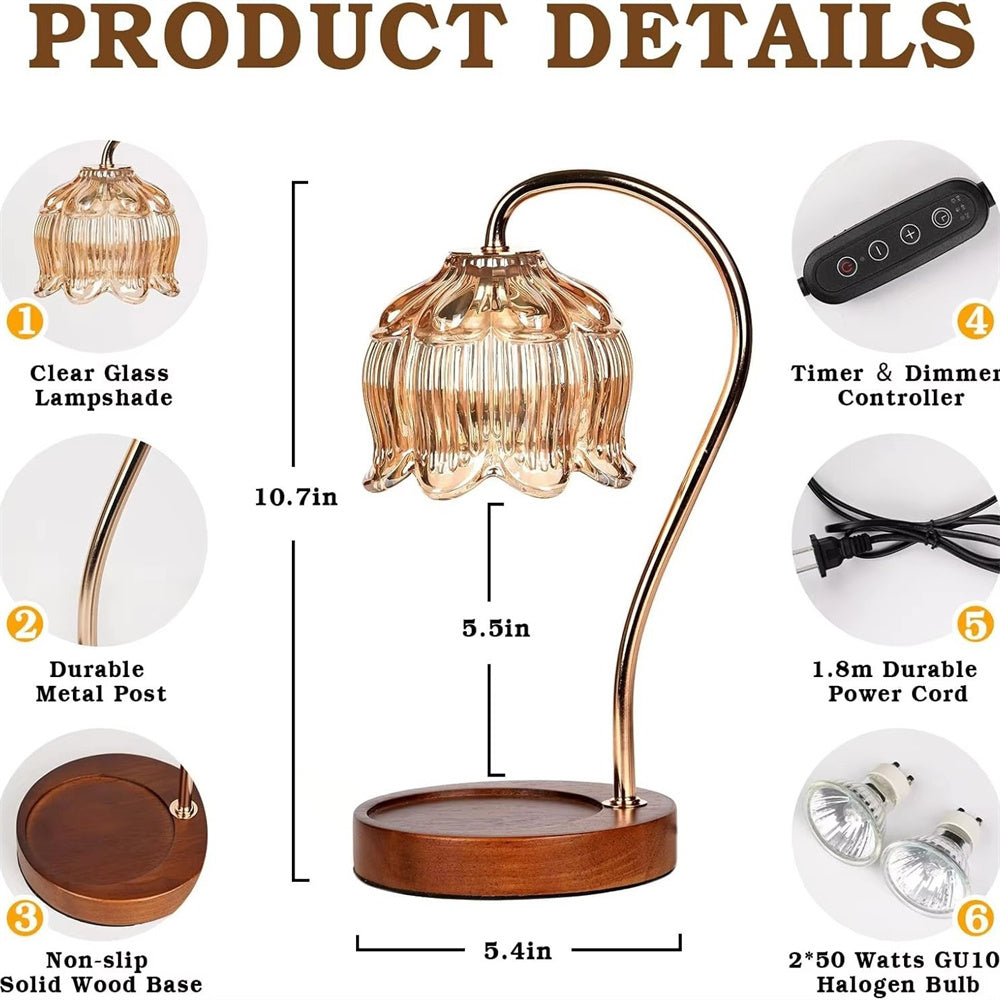 Petal Shape Candle Warmer Lamp Retro Lamp Candle Tray Home Decoration Aromatherapy Light Night Ligh 1