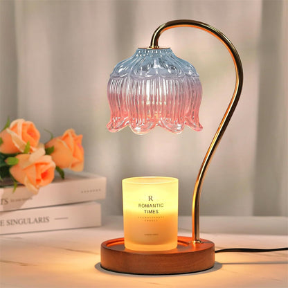 Petal Shape Candle Warmer Lamp Retro Lamp Candle Tray Home Decoration Aromatherapy Light Night Ligh 4