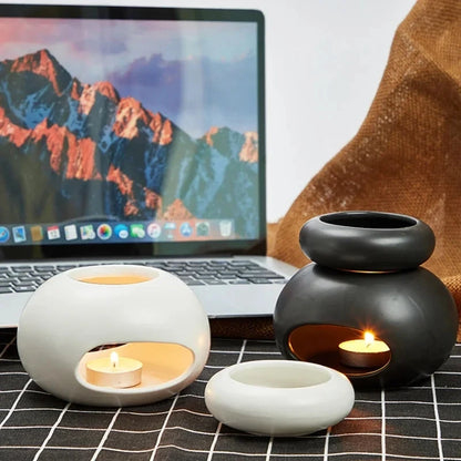 3 in1 Candle Holder, Essential Oils Lamp, Fragrance Incense Burner, Big Capacity Separated Candlestick for Home