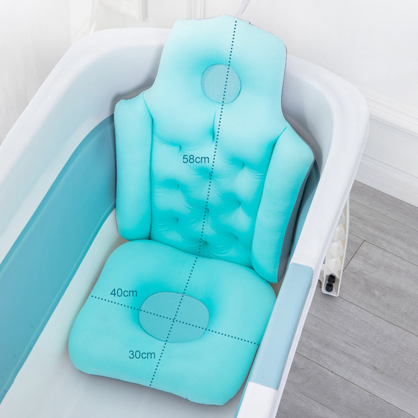 Luxury Full Body Bath Pillow Filling, Ergonomic Spa Bath Pillow, Soft Waterproof Cushion with Back & Neck Support
