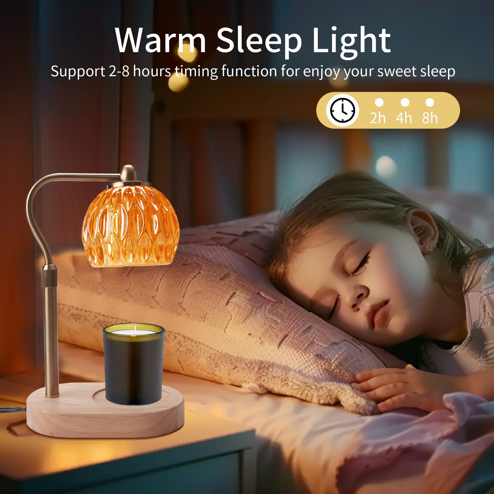 Retro Candle Warmer Table Lamp, Aromatherapy Lamp with Dimmer, Timer, Adjustable Height for Scented Candle Decor