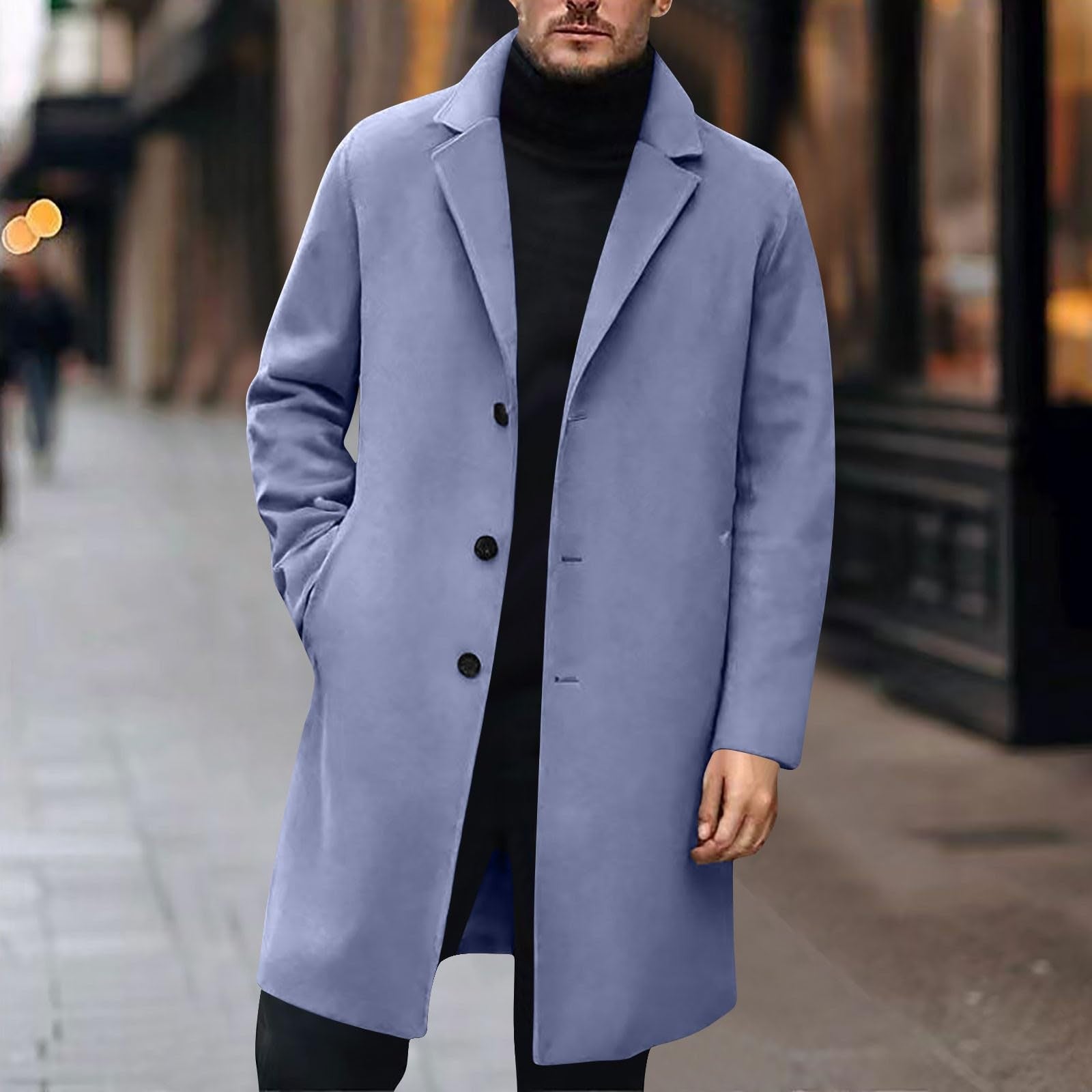 High Quality Mens Wool Jacket Luxurious Brand Clothing Men Wool Blends Coats Trench Pea Coat Spring 7