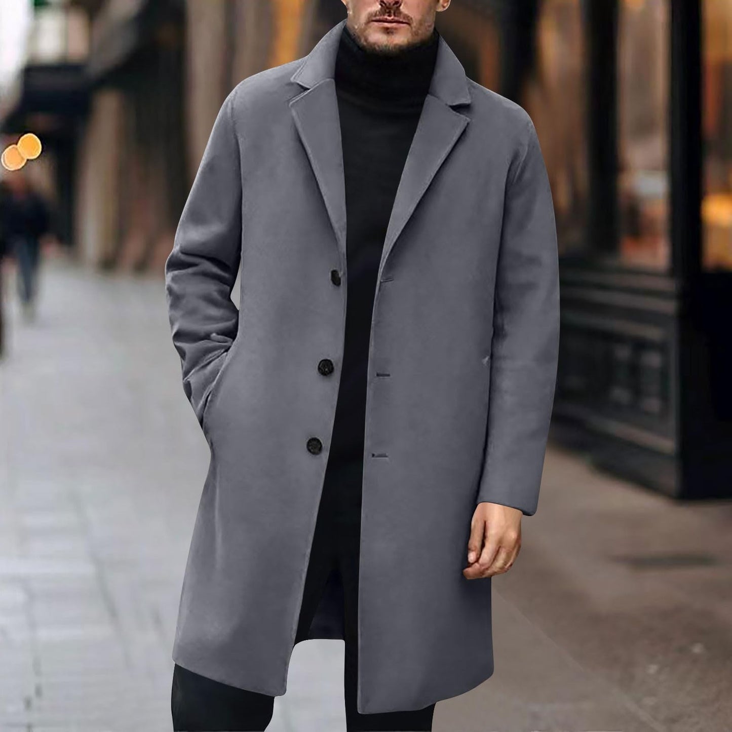High Quality Mens Wool Jacket Luxurious Brand Clothing Men Wool Blends Coats Trench Pea Coat Spring 9
