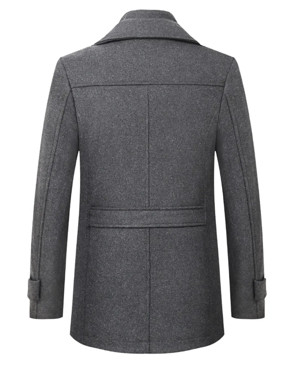 Mens Woolen Pea Coat 2023 Autumn Winter, Double Collar Overcoat for Men, Stylish Warm Menswear Trench Coat