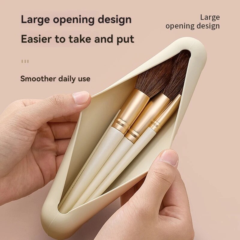 DustProof Silicone Brow Pencil Case Makeup Brush  Eyeshadow Brush Storage Set Portable Cosmetic Tra 2