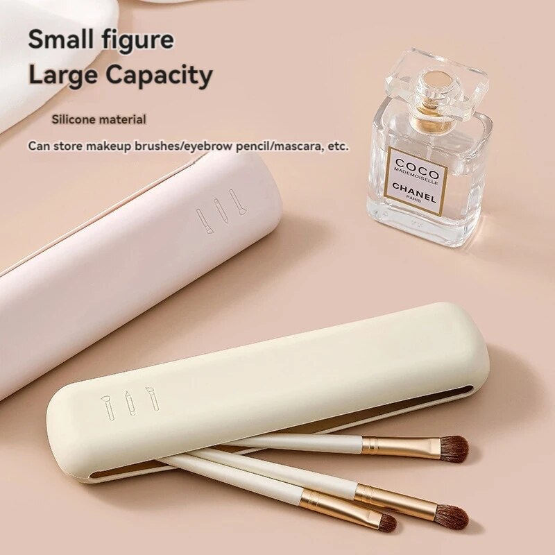 DustProof Silicone Brow Pencil Case Makeup Brush  Eyeshadow Brush Storage Set Portable Cosmetic Tra 3