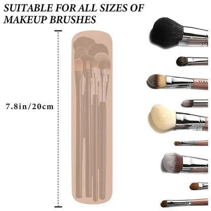 Portable Waterproof Travel Makeup Brush Holder Silicone Cosmetic Brushes Bag & Makeup Sponge Case, Durable Cosmetic Tool