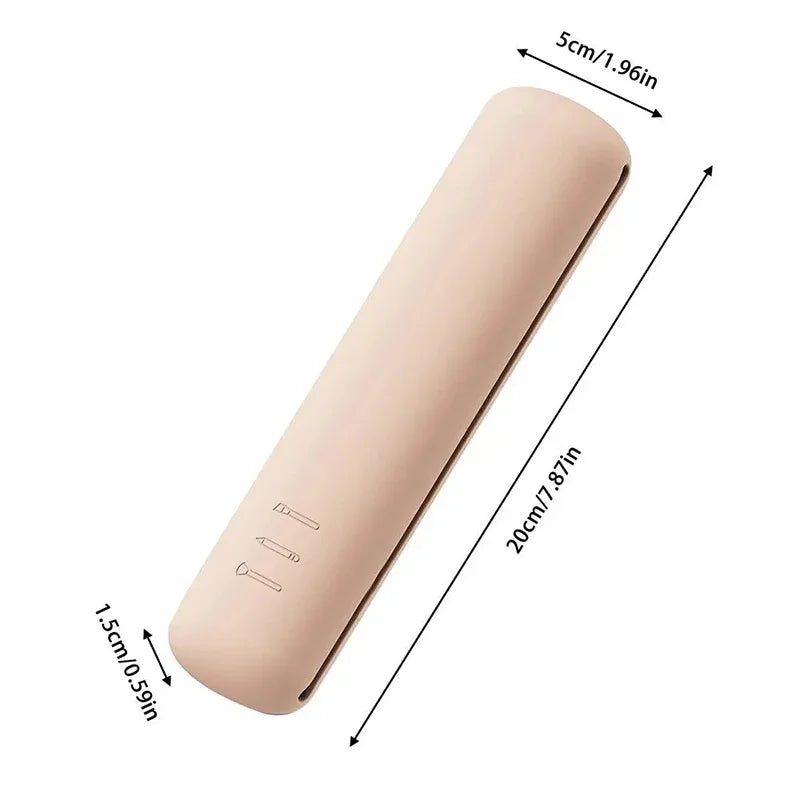 Portable Waterproof Travel Makeup Brush Holder Silicone Cosmetic Brushes Bag & Makeup Sponge Case, Durable Cosmetic Tool